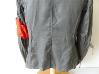 Werkluftschutz Sachsen, Jacke mit dazugehöriger Hose in sehr gutem Zustand mit original vernähten Effekten, Schulterbreite 40 cm, Armlänge 58 cm, Bundweite 92 cm