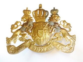 Bayern, Emblem für eine Pickelhaube für Offiziere, golden, kleines Modell, Breite 110mm