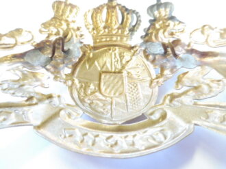 Bayern, Emblem für eine Pickelhaube für Offiziere, golden, kleines Modell, Breite 110mm