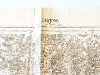 Deutsche Heereskarte Langres - Frankreich, Maße 62 x 90 cm