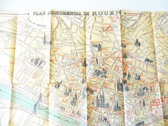 Französischer Stadtplan Monumental de Rouen, Maße 56 x 71 cm