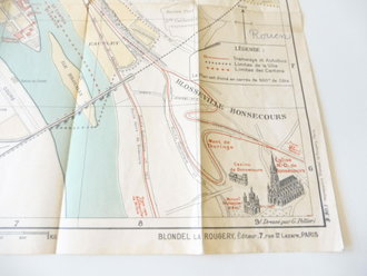 Französischer Stadtplan Monumental de Rouen, Maße 56 x 71 cm