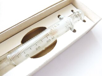 U.S. Army WWII, Glass, syringe. Unused in original cardboard box