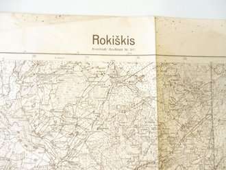 Deutsche Heereskarte Rokiškis - Litauen, Maße 67 x 80 cm