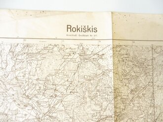 Deutsche Heereskarte Rokiškis - Litauen, Maße 67 x 80 cm