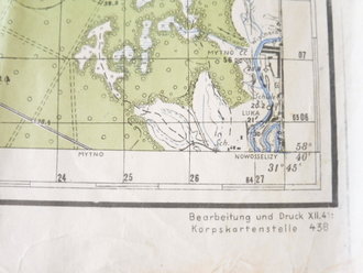 Deutsche Heereskarte Russland, Maße 35 x 45 cm
