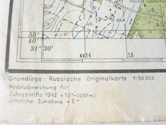 Deutsche Heereskarte Russland, Maße 35 x 45 cm