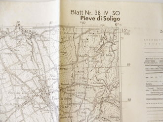 Deutsche Heereskarte Pieve di Soligo - Italien, Maße 45 x 50 cm
