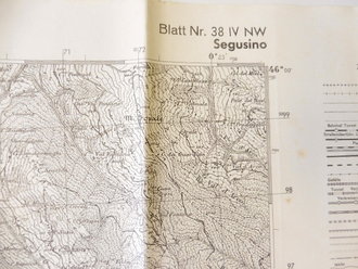 Deutsche Heereskarte Segusino - Italien, Maße 45 x 50 cm