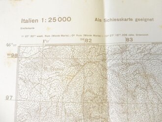 Deutsche Heereskarte Monte Verena - Italien, Maße 45 x 50 cm
