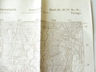 Deutsche Heereskarte Terlago - Italien, Maße 45 x 50 cm