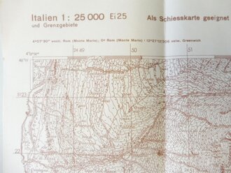 Deutsche Heereskarte Valle dellIsorno - Italien, Maße 45 x 50 cm