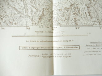 Deutsche Heereskarte Lastebasse - Italien, Maße 45 x 50 cm