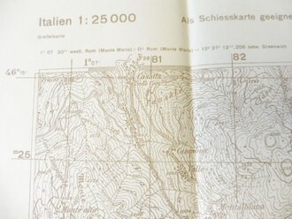 Deutsche Heereskarte Valfloriana - Italien, Maße 45 x 50 cm