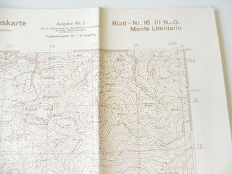 Deutsche Heereskarte Monte Limidario - Italien, Maße 45 x 50 cm