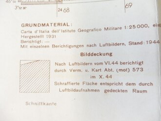 Deutsche Heereskarte Monte Limidario - Italien, Maße 45 x 50 cm
