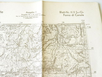 Deutsche Heereskarte Forno di Canale - Italien, Maße 45 x 50 cm