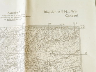 Deutsche Heereskarte Canazei - Italien, Maße 45 x 50 cm