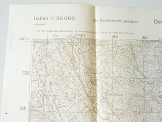 Deutsche Heereskarte Valfloriana - Italien, Maße 45 x 50 cm