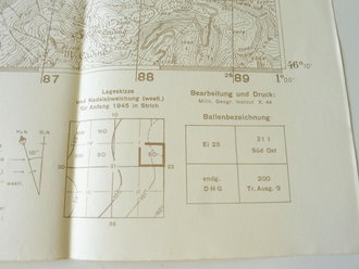 Deutsche Heereskarte Valfloriana - Italien, Maße 45 x 50 cm