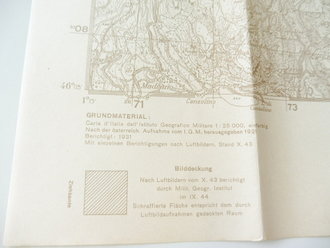 Deutsche Heereskarte Baselga di Pine - Italien, Maße 45 x 50 cm