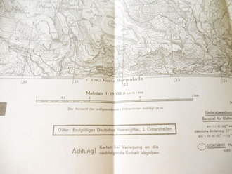 Deutsche Heereskarte Ladinia - Italien, Maße 45 x 50 cm