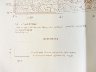 Deutsche Heereskarte Baceno - Italien, Maße 45 x 50 cm