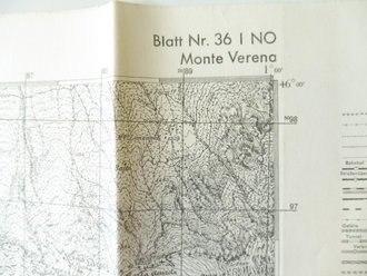Deutsche Heereskarte Monte Verena - Italien, Maße...