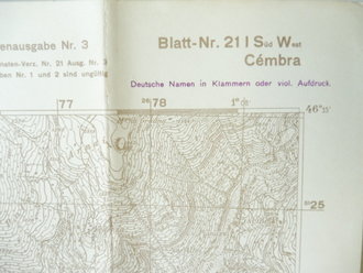 Deutsche Heereskarte Cémbra - Italien, Maße 45 x 50 cm