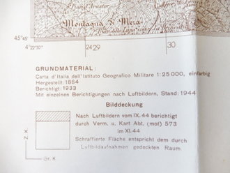 Deutsche Heereskarte Scopa - Italien, Maße 45 x 50 cm