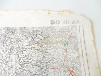 Landkarte Rethel - Frankreich mit Einträgen von 1940, Maße 35 x 45 cm