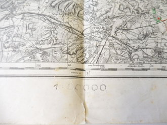 Landkarte Rethel - Frankreich mit Einträgen von 1940, Maße 35 x 45 cm