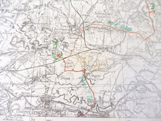 Landkarte Rethel - Frankreich mit Einträgen von 1940, Maße 35 x 45 cm