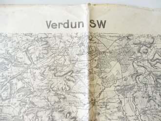 1. Weltkrieg, Militärkarte Verdun SW - Frankreich, Maße 35 x 45 cm