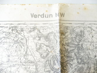 1. Weltkrieg, Militärkarte Verdun NW - Frankreich, Maße...
