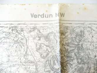 1. Weltkrieg, Militärkarte Verdun NW - Frankreich, Maße 35 x 45 cm