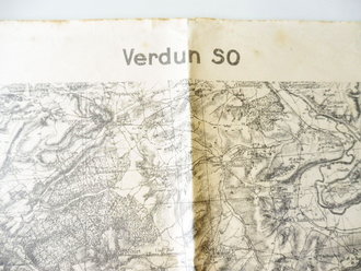 1. Weltkrieg, Militärkarte Verdun SO - Frankreich, Maße 35 x 45 cm