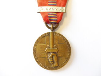 Rumänien Medaille Kreuzzug gegen den Kommunismus 1941 mit Spange "AZOV"