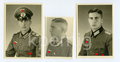 Ritterkreuzträger der Luftwaffe Kurt Ebener, Angehöriger des Jagdgeschwader Udet. 7 Privatfotos, davon 3 Studioaufnahmen im Postkartenformat mit Ritterkreuz