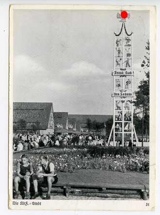 Die KDF Stadt, gelaufene Ansichtskarte vom Reichsparteitag