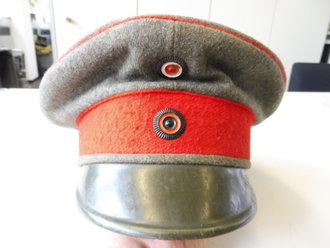 1. Weltkrieg, feldgraue Schirmmütze Württemberg mit...