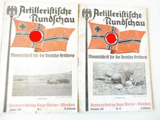 Artilleristische Rundschau, 4 Ausgaben der Monatsschrift für die Deutsche Artillerie, jeweils angeschmutzt