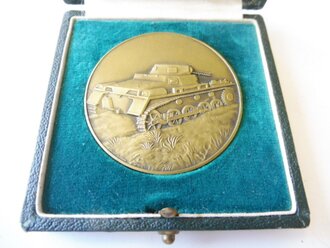 Panzer Regiment 1, nicht tragbare Medaille 50mm Durchmesser in zugehörigem Etui