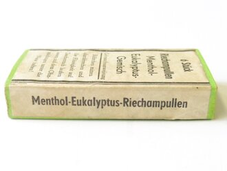 Pack  Riechampullen datiert 1938, gehört in den Verbandkasten