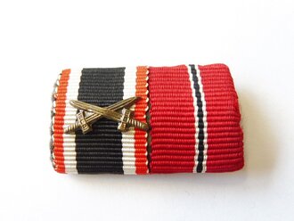 Bandspange Kriegsverdienstkreuz 2.Klasse m.S. / Medaille Winterschlacht im Osten, 31mm Breite. 1 neuwertiges Stück  auf Heeresstoff, aus altem Bestand