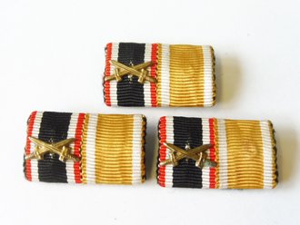 Bandspange Kriegsverdienstkreuz 2.Klasse mit Schwertern/ Schutzwallehrenzeichen 30mm, 1 neuwertiges Stück aus altem Bestand