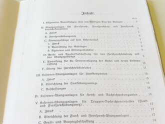 REPRODUKTION, D760/1 Kasernenübungsanlagen der Nachrichtentruppen und Truppennachrichteneinheiten, vom 5.3.38, A5, 20 Seiten + Anlagen