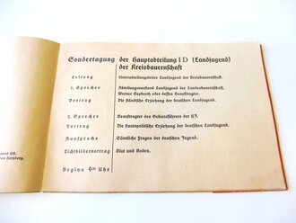 Programm der Kundgebund der Landesbauernschaft Hessen-Nassau März 1935, 15 Seiten, DIN A5 Querformat