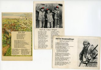 3 Ansichtskarten Soldatenlieder 2.Weltkrieg