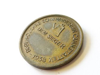 Medaille 40 Jahre Schwimmverein Cannstadt 1898-1938" Dem Sieger, Durchmesser 35mm